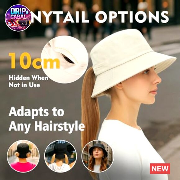 UPF50+ Packable Bucket Hat with Ponytail Hole for Women Hiking Fishing main image 5